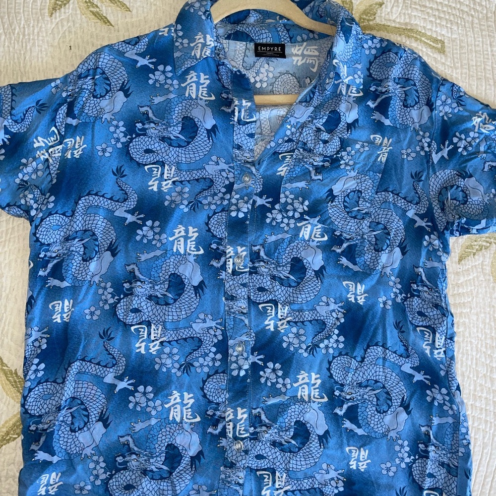 Empyre Dragon Blue Button-Up